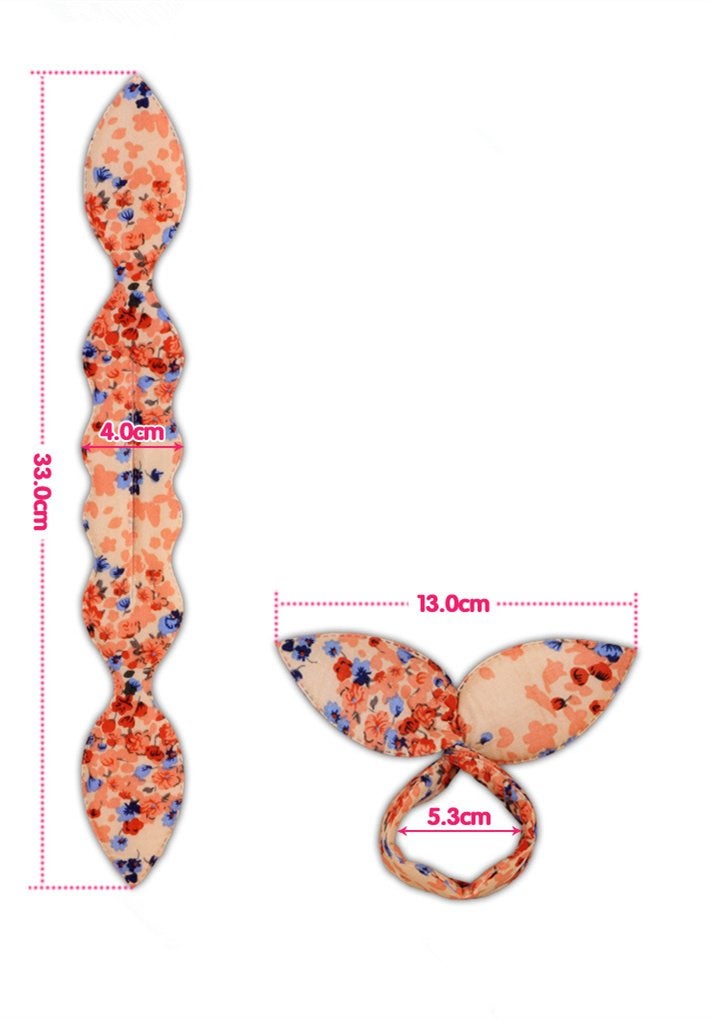 LOVEF 6Pcs Women's Korean Magic Cute Rabbit Bunny Ear Sponge Hair Styling Tools Polka Dot Bow Bun Maker Curler Twist for Ponytail - Image 2